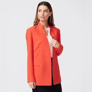 Tommy Hilfiger Womens Open-Front Orange Blazer Jacket Size 8